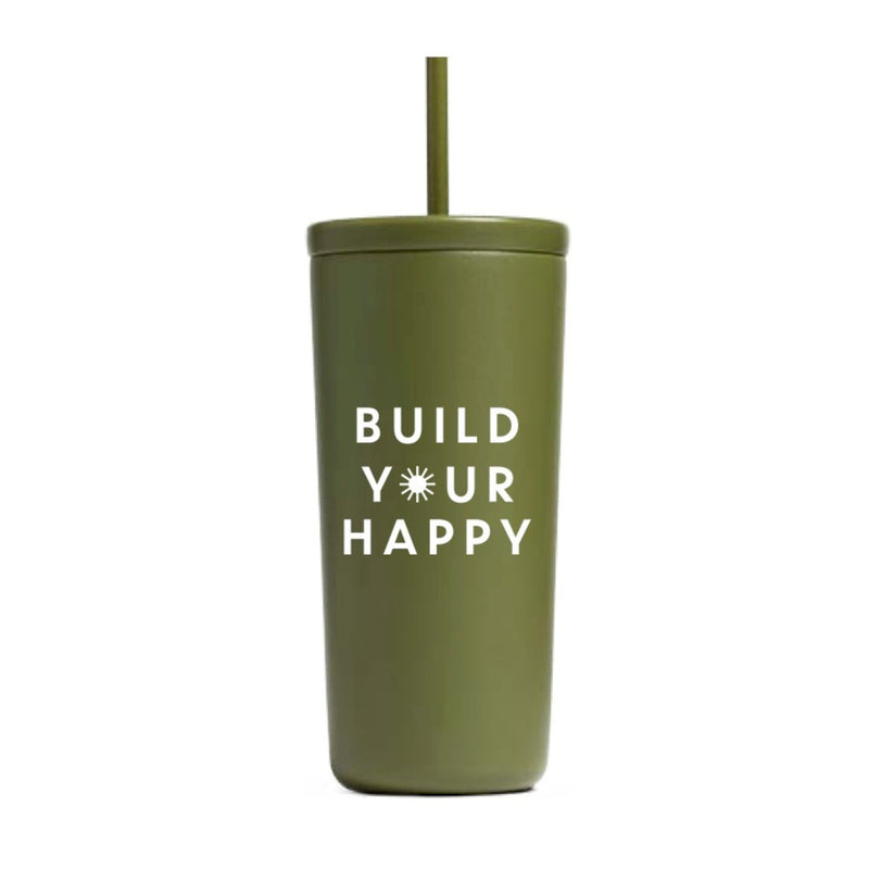 Happy Camper Cold Cup - Olive Green